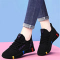 Old Beijing cloth women's walking shoes, soft-soled, flat heel, rose red, rubber sole