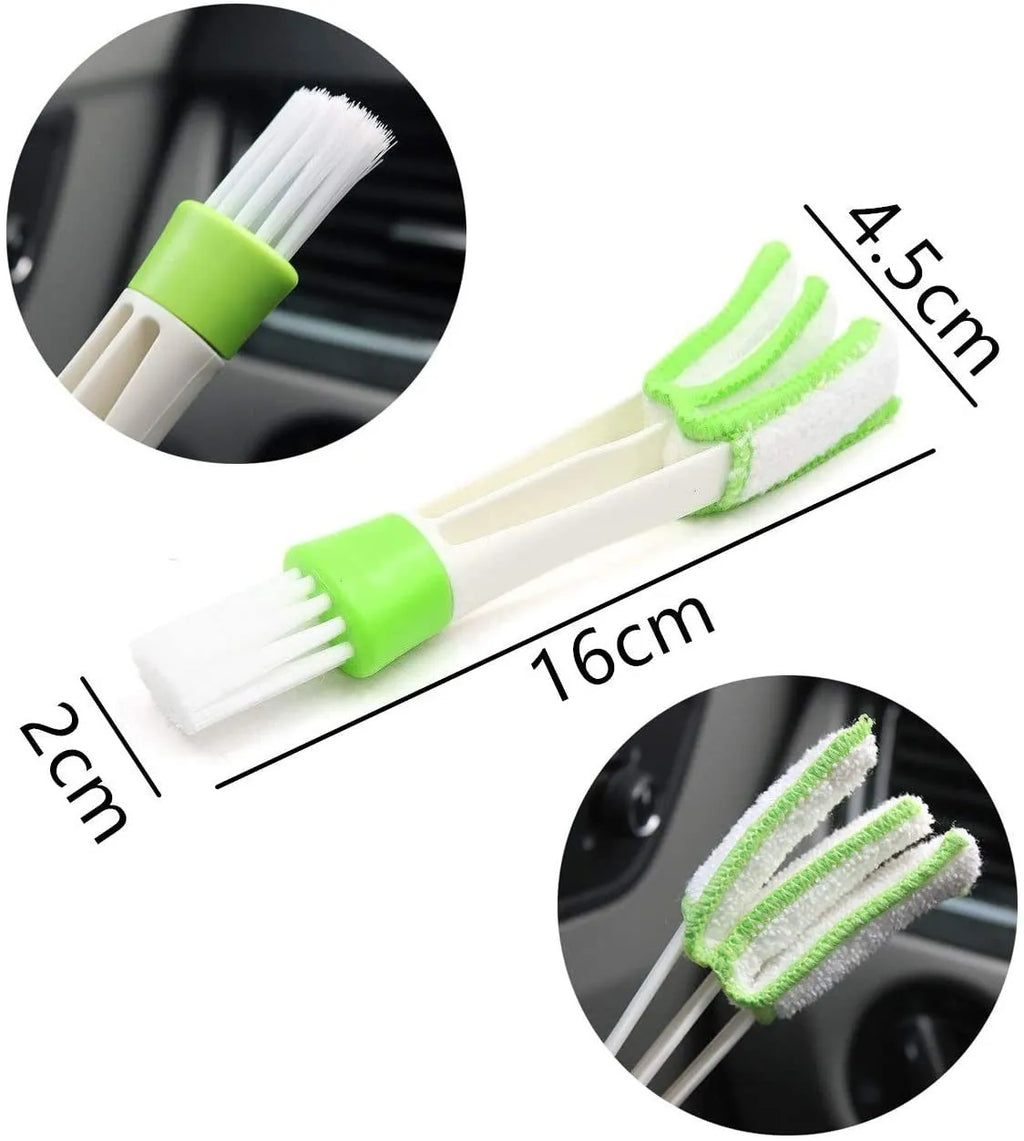 14-piece tire brush car sponge brush set with wooden handles and PP bristles on a white background