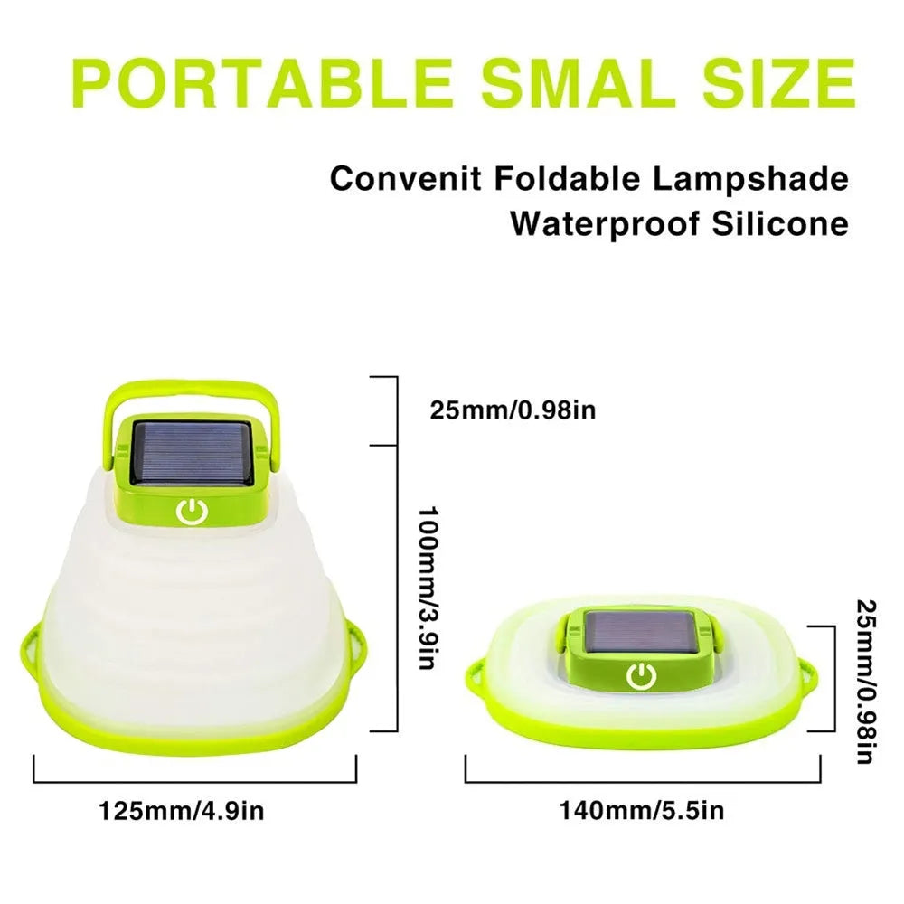 Collapsible camping light IP68 waterproof solar foldable lantern with bowl shape design, black colour