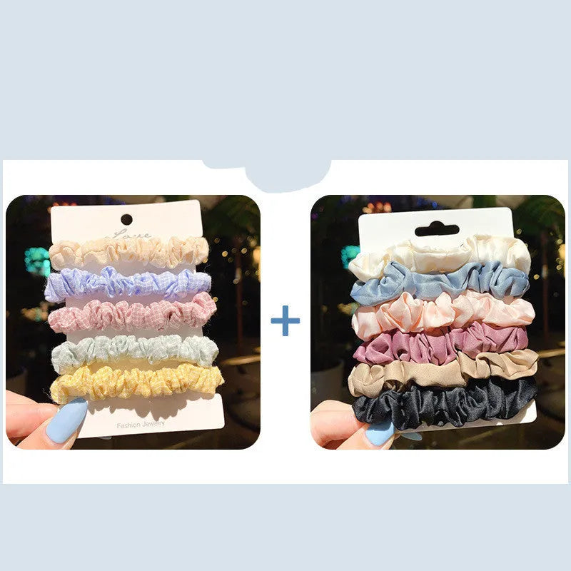 Children's hair accessories set with hair rings and head ropes in autumn colours