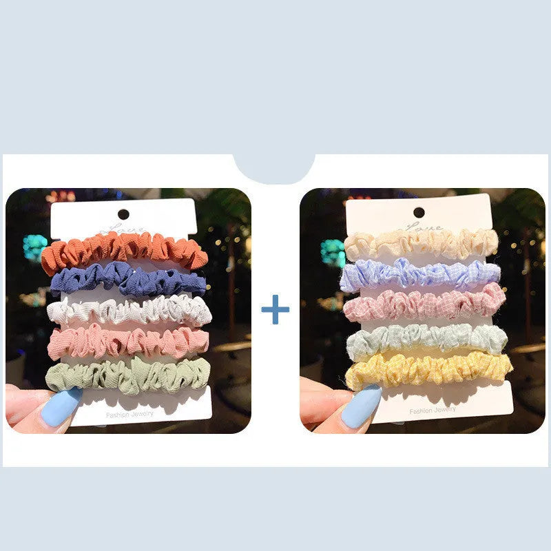 Children's hair accessories set with hair rings and head ropes in autumn colours