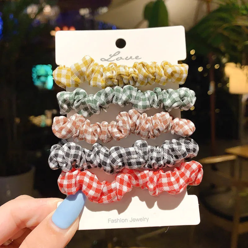 Children's hair accessories set with hair rings and head ropes in autumn colours