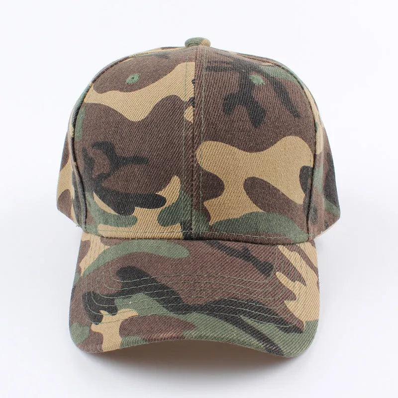 Retro camouflage baseball cap with curved brim for men women adjustable size gray khaki