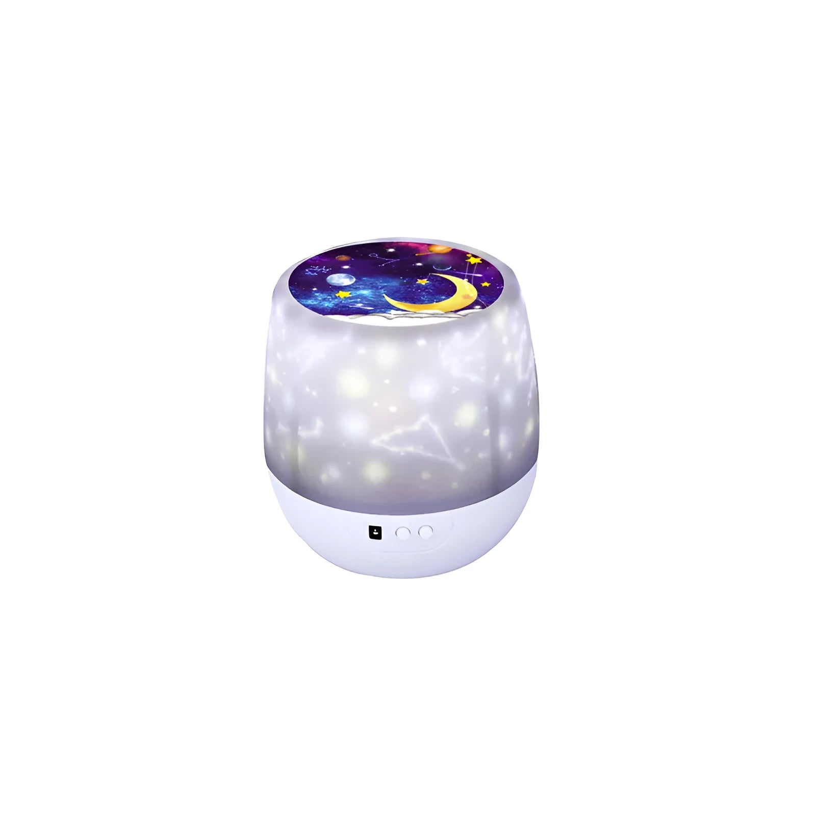 Pruixin LED projector night light projecting rotating star patterns on bedroom wall