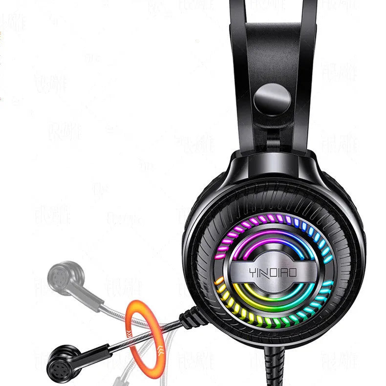 Black or white wired PC computer headset with microphone, 3.5mm plug, and over-ear design with protein earmuffs.