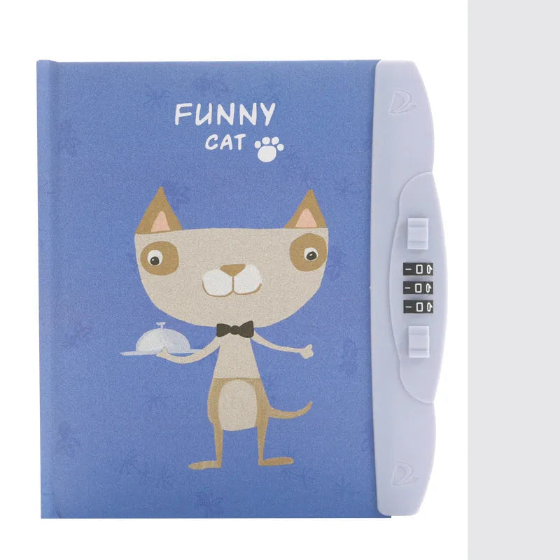 Children's lockable codebook diary with Korean cartoon cover featuring colourful space scene