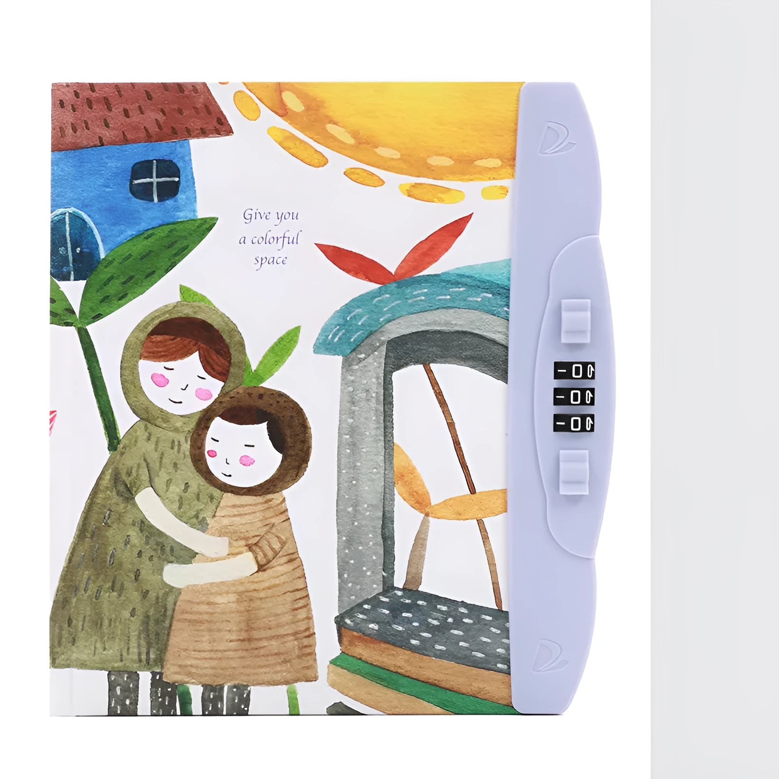 Children's lockable codebook diary with Korean cartoon cover featuring colourful space scene