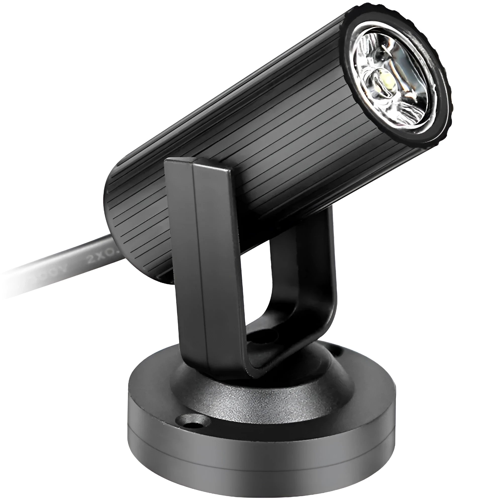 1W LED stage spotlight pinspot in black plastic housing with white light beam