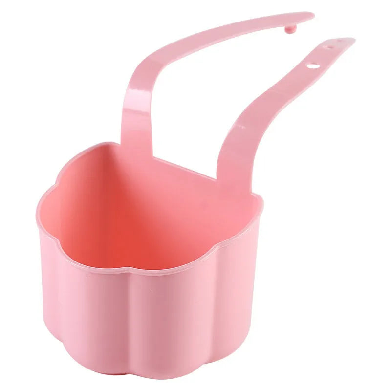 Nordic-style plastic sink drain basket in dark blue measuring 20cm long