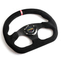 Frosted matte leather racing steering wheel for GM car modification, black with yellow circle