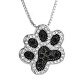 Dog footprint pendant necklace with diamond-encrusted alloy charm in fashion OL style for women