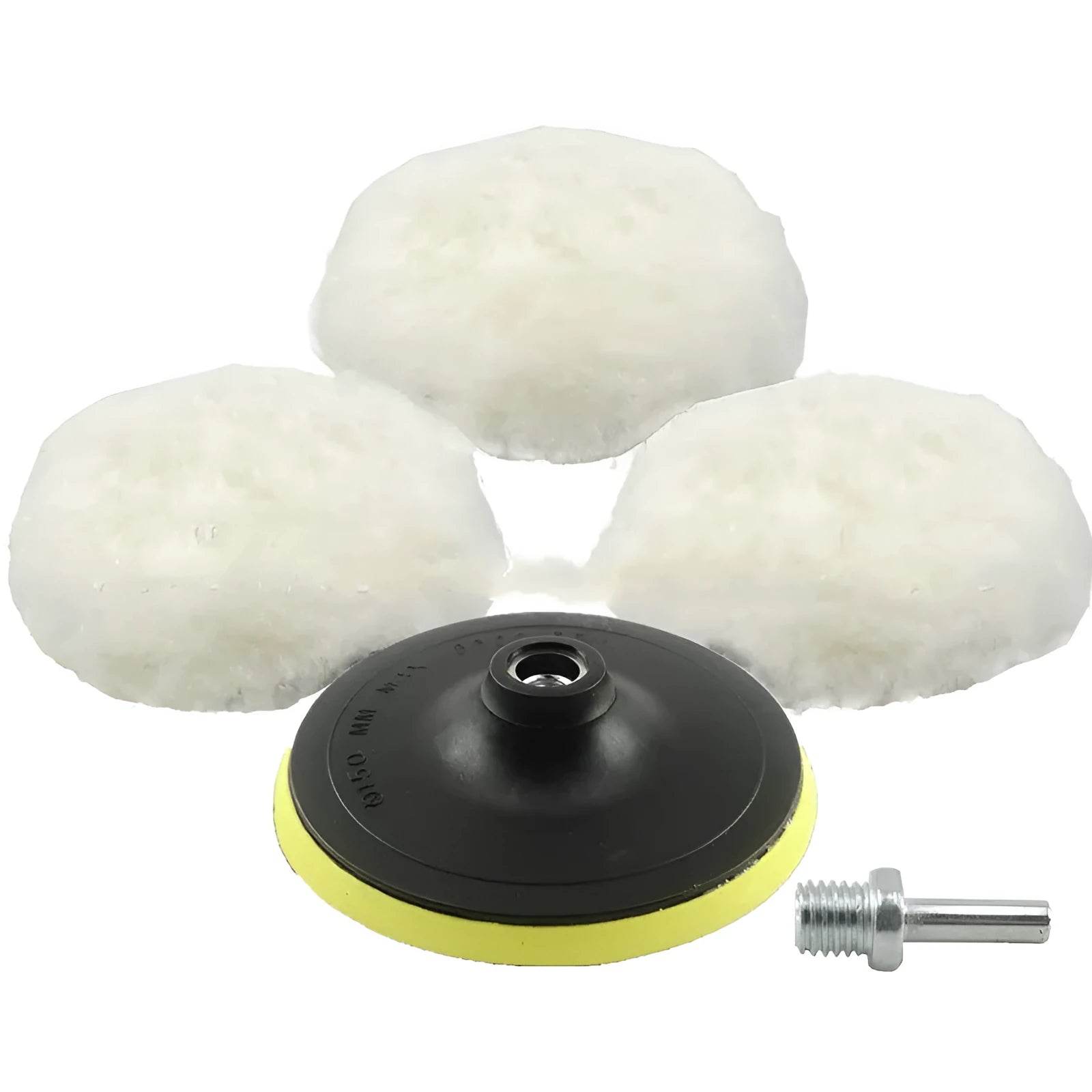 White wool buffer disc for car polisher with 150mm diameter