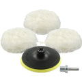 White wool buffer disc for car polisher with 150mm diameter