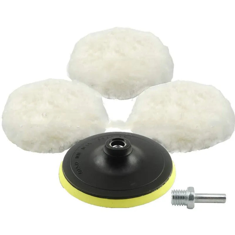 White wool buffer disc for car polisher with 150mm diameter