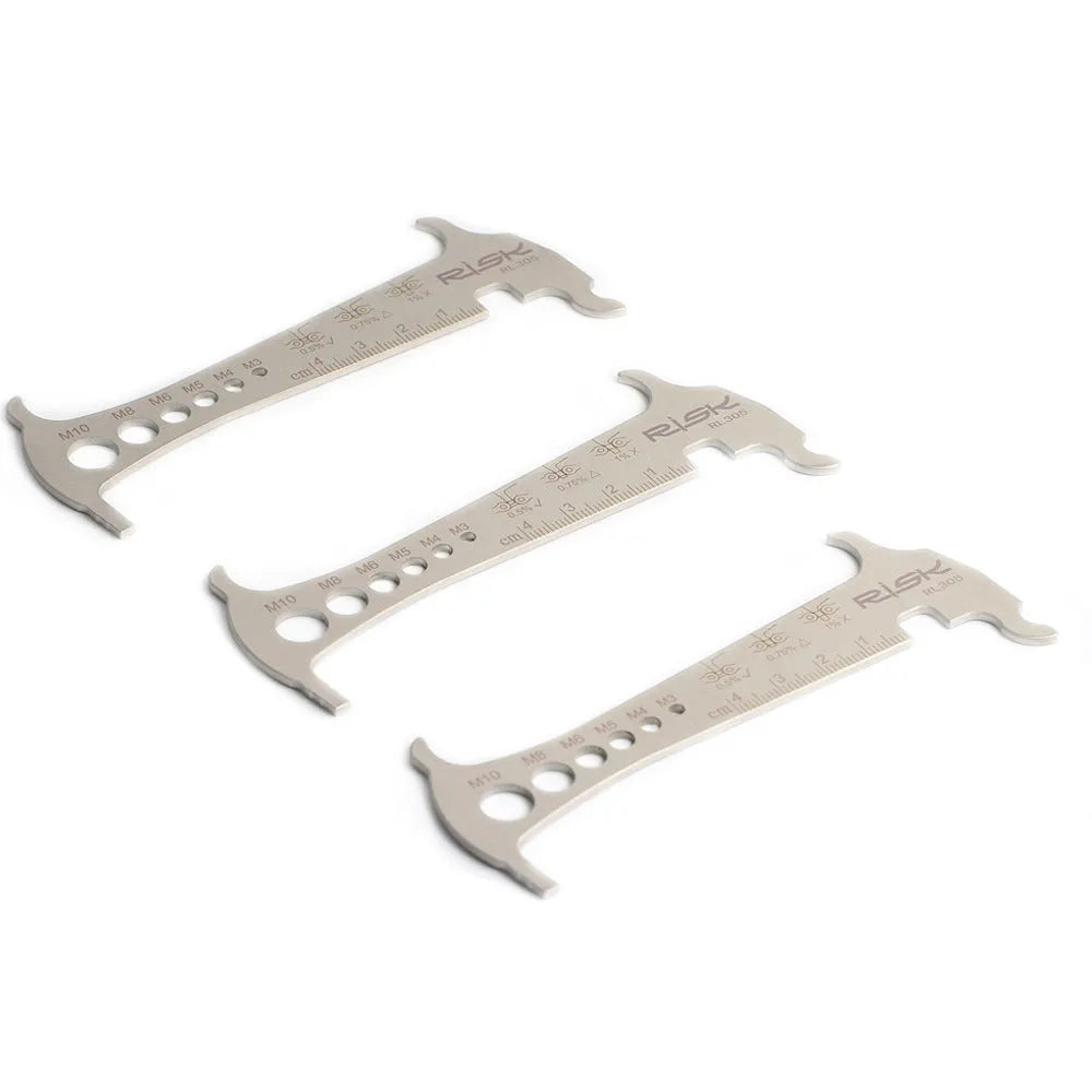 Risk stainless steel go no-go bicycle chain wear checker tool