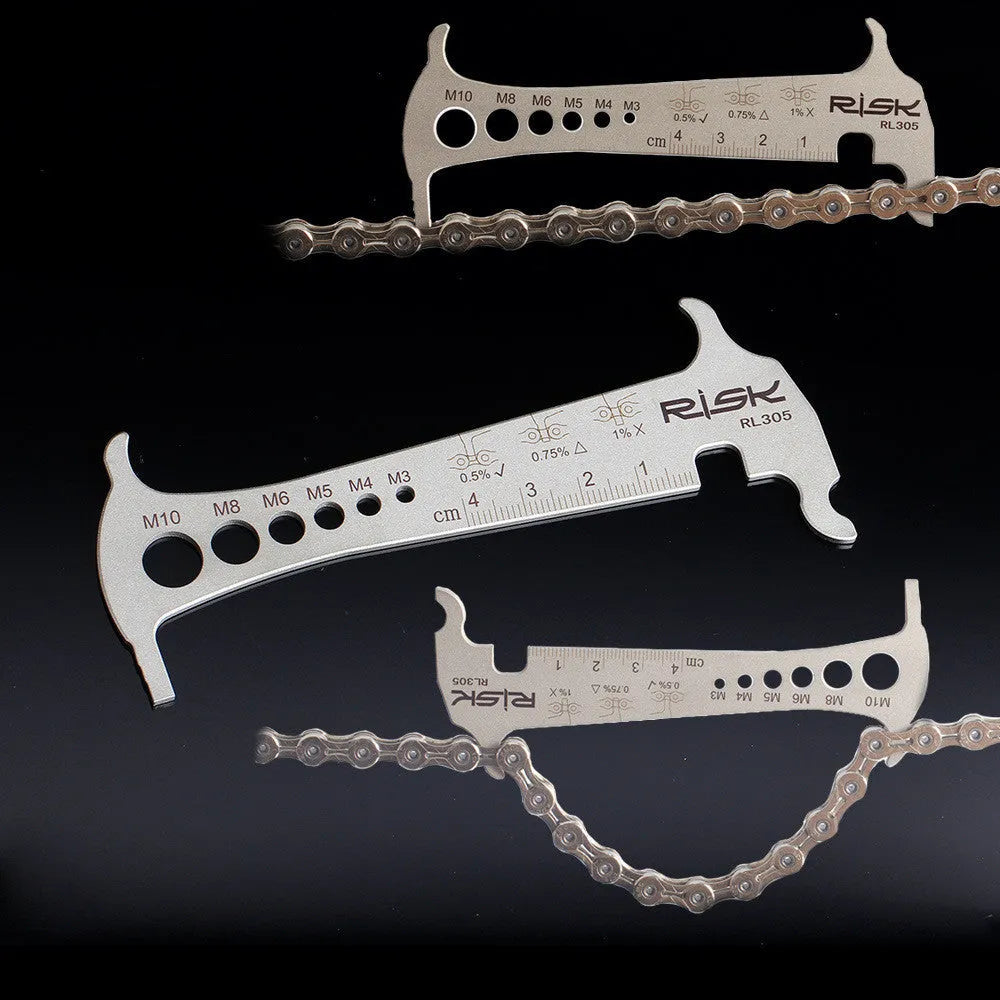 Risk stainless steel go no-go bicycle chain wear checker tool