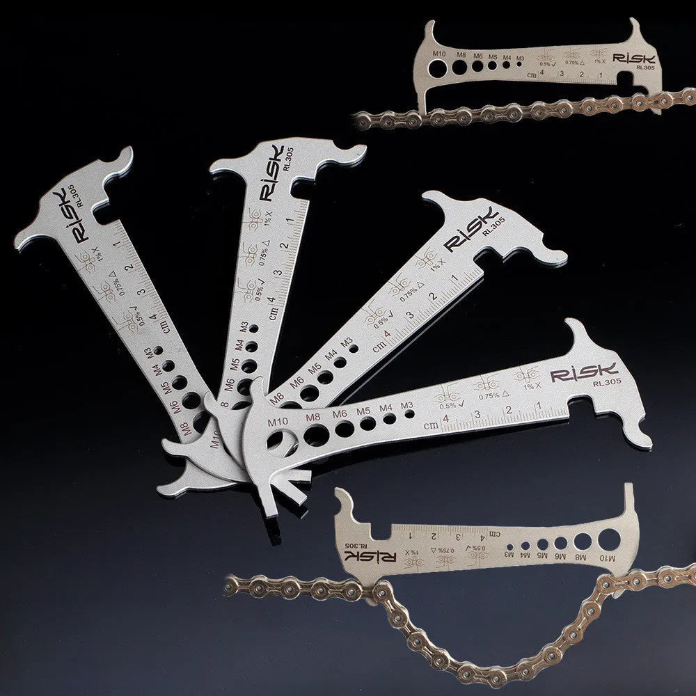 Risk stainless steel go no-go bicycle chain wear checker tool