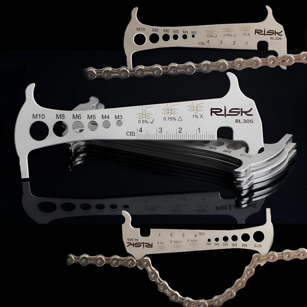 Risk stainless steel go no-go bicycle chain wear checker tool