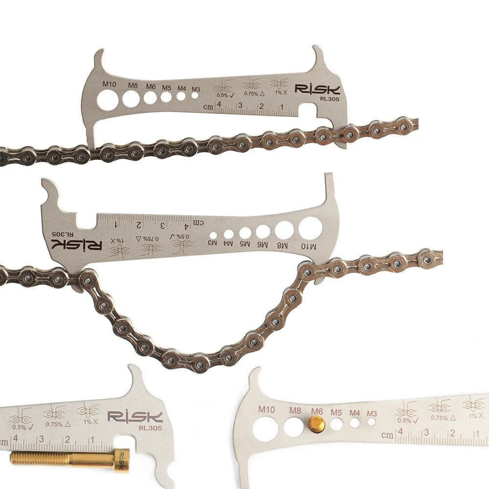 Risk stainless steel go no-go bicycle chain wear checker tool