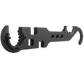 Black steel combination wrench for AR15 and M4 firearm maintenance with dual-purpose shape