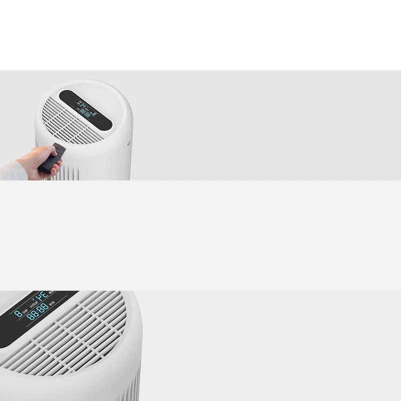 Silver white smart air purifier L-AP111 with touch panel and remote control for 50 m³/h smoke and dust removal