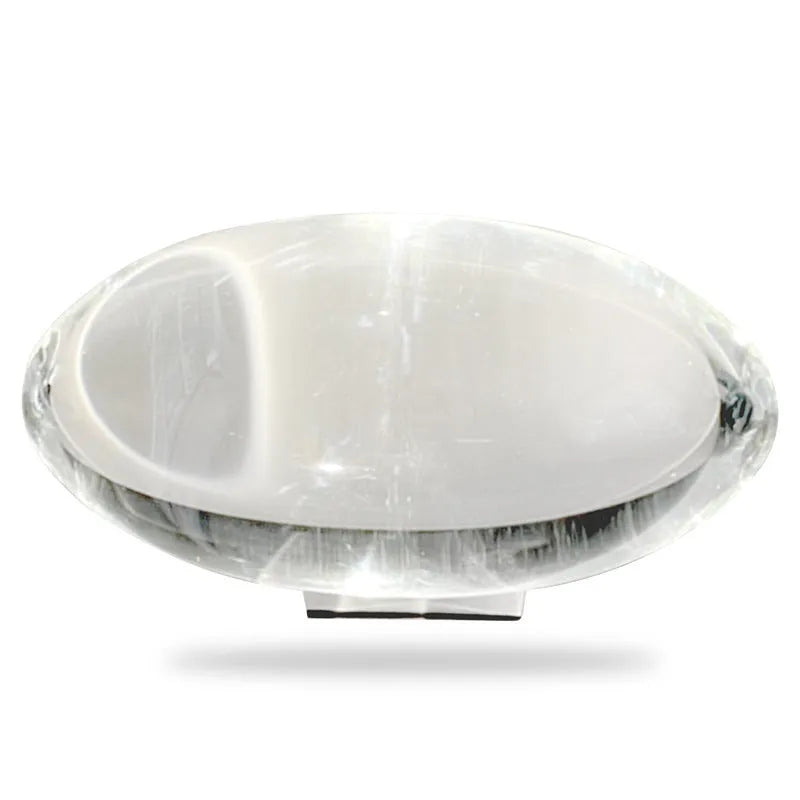 Plug-in projection lamp with crystal shade, warm LED light, 160x90mm, on tabletop