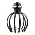 Black rechargeable electric head massager with 12 claw octopus design