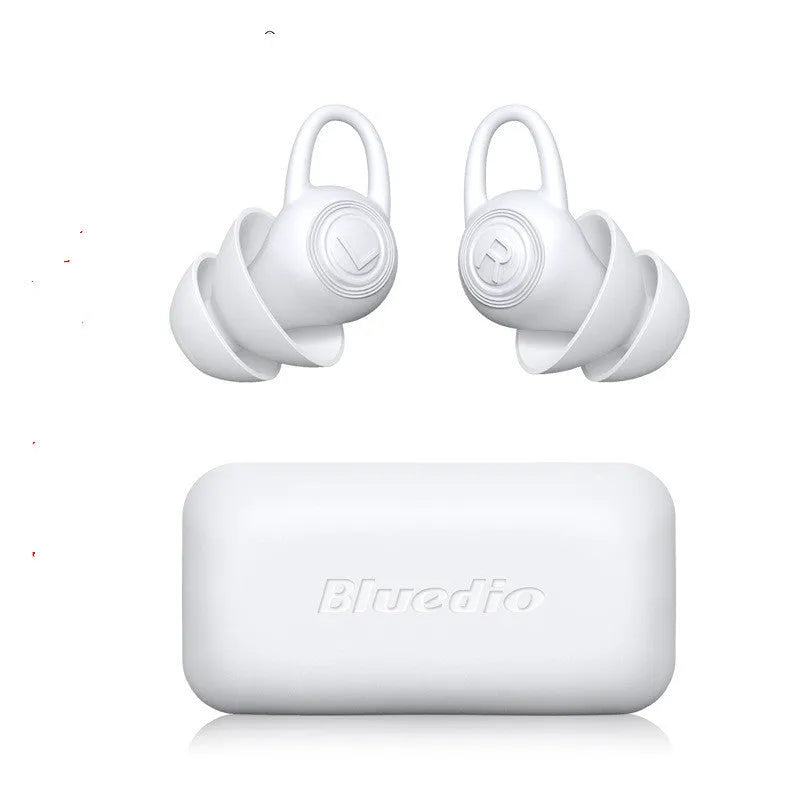 White soft silicone ear plugs for noise reduction, shown with independent packaging