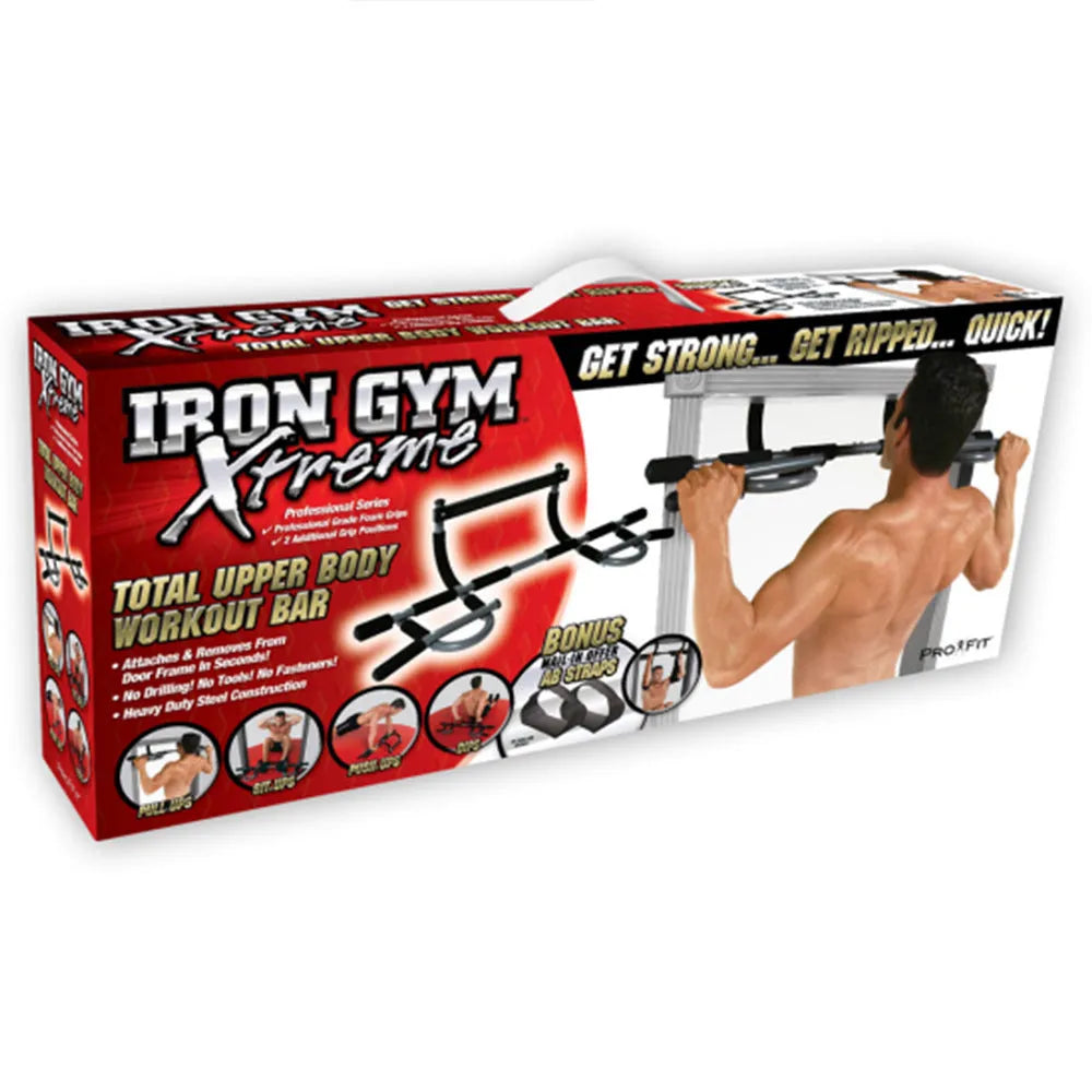 Black steel wall-mounted pull-up bar for home gym strength training