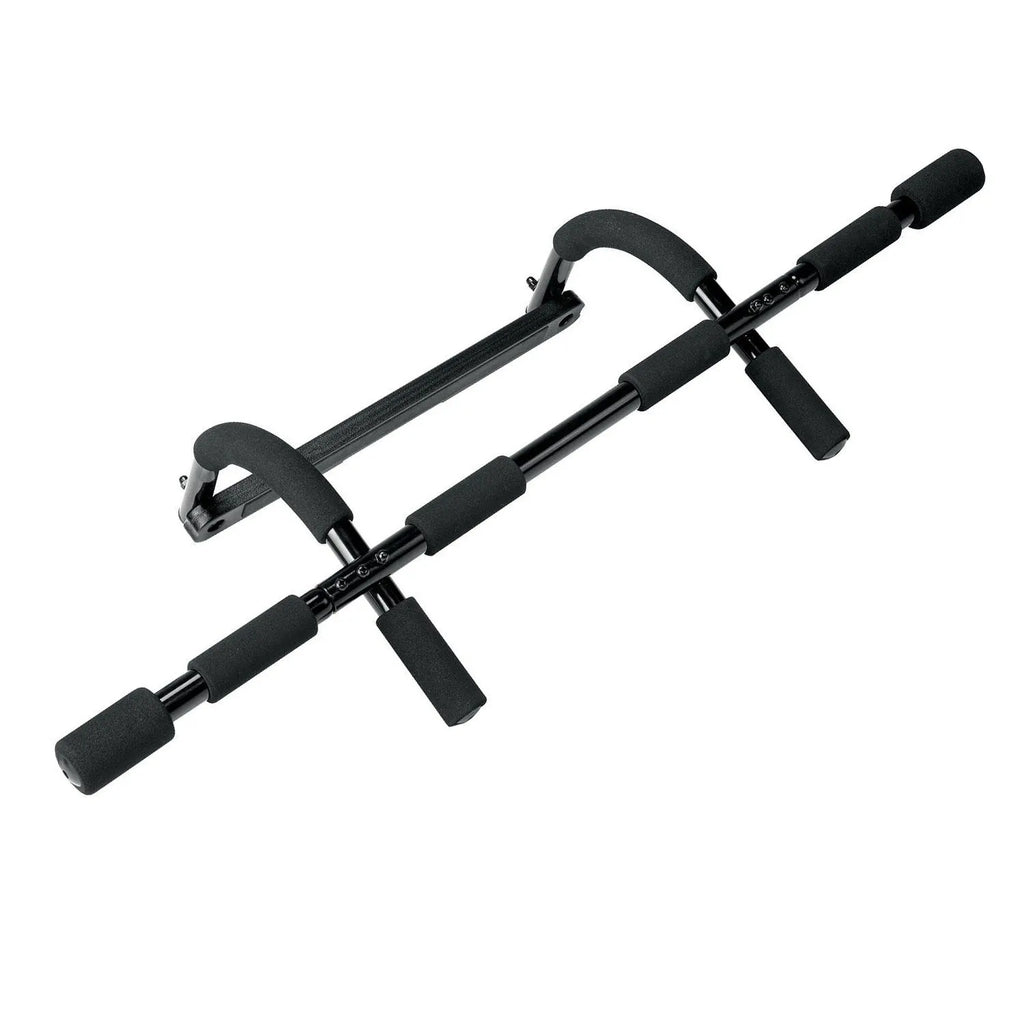 Black steel wall-mounted pull-up bar for home gym strength training