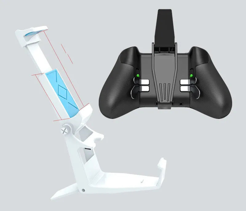 White adjustable gamepad bracket mounting clip for iPhone and Xbox One controller with silica gel protection