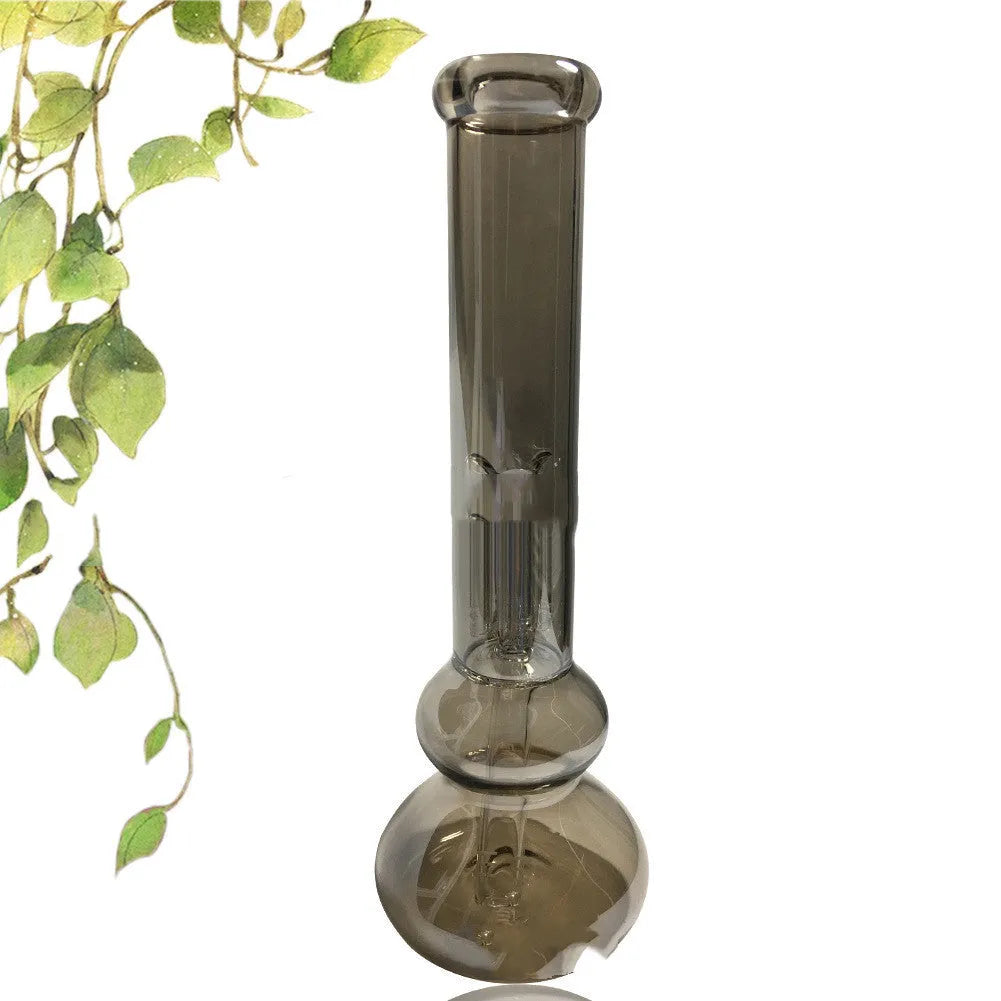 Clear coloured American-style geometric glass hanging vase ornament on display