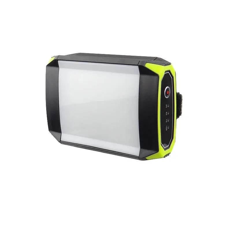 Green aluminium alloy camping light with dimming function and USB port