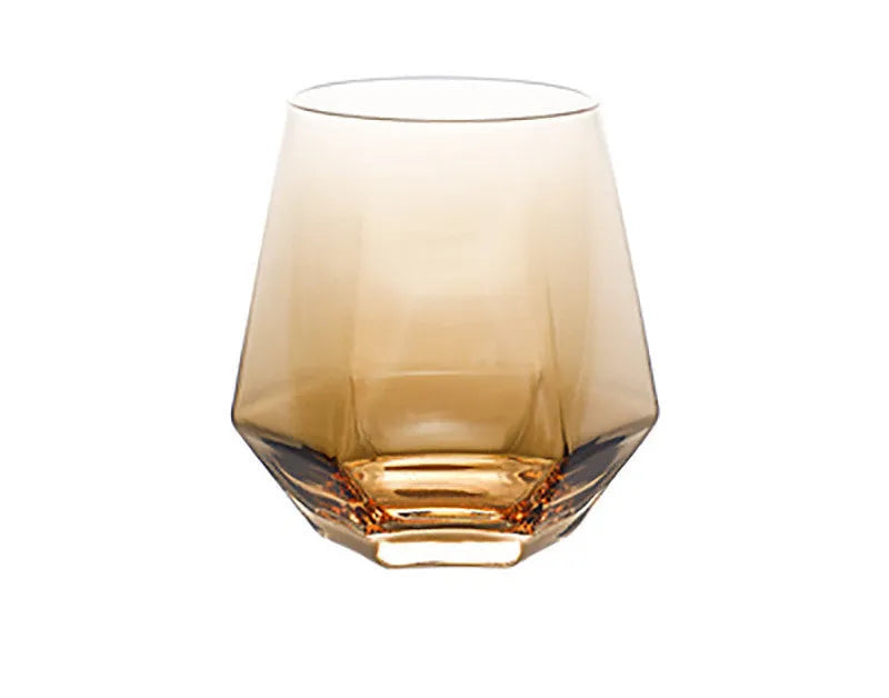 Large capacity cold water bottle set in quartz glass, transparent and amber colours, with cup