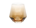Large capacity cold water bottle set in quartz glass, transparent and amber colours, with cup
