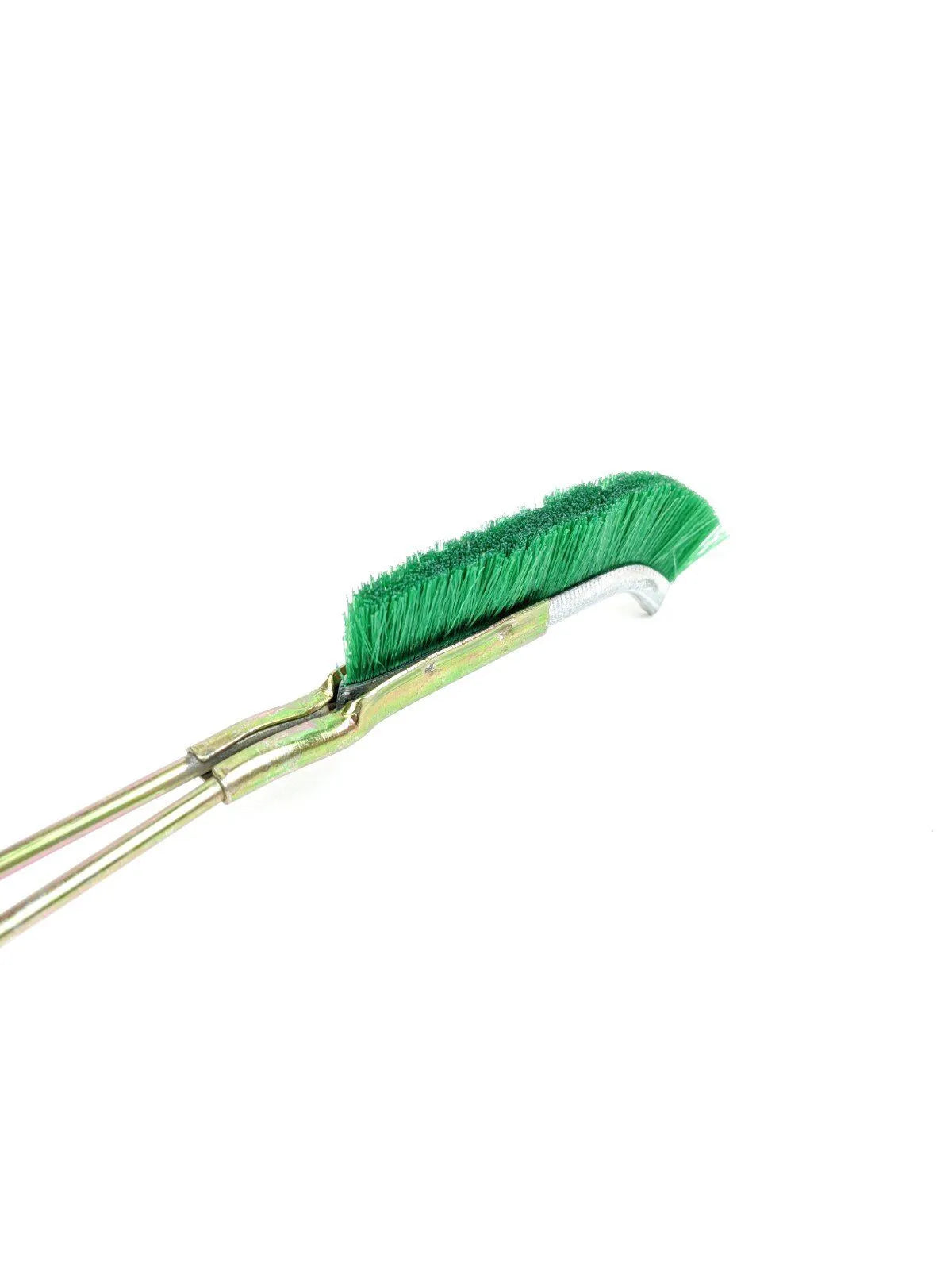 Green elbow nylon wire brush with metal handle for rust removal