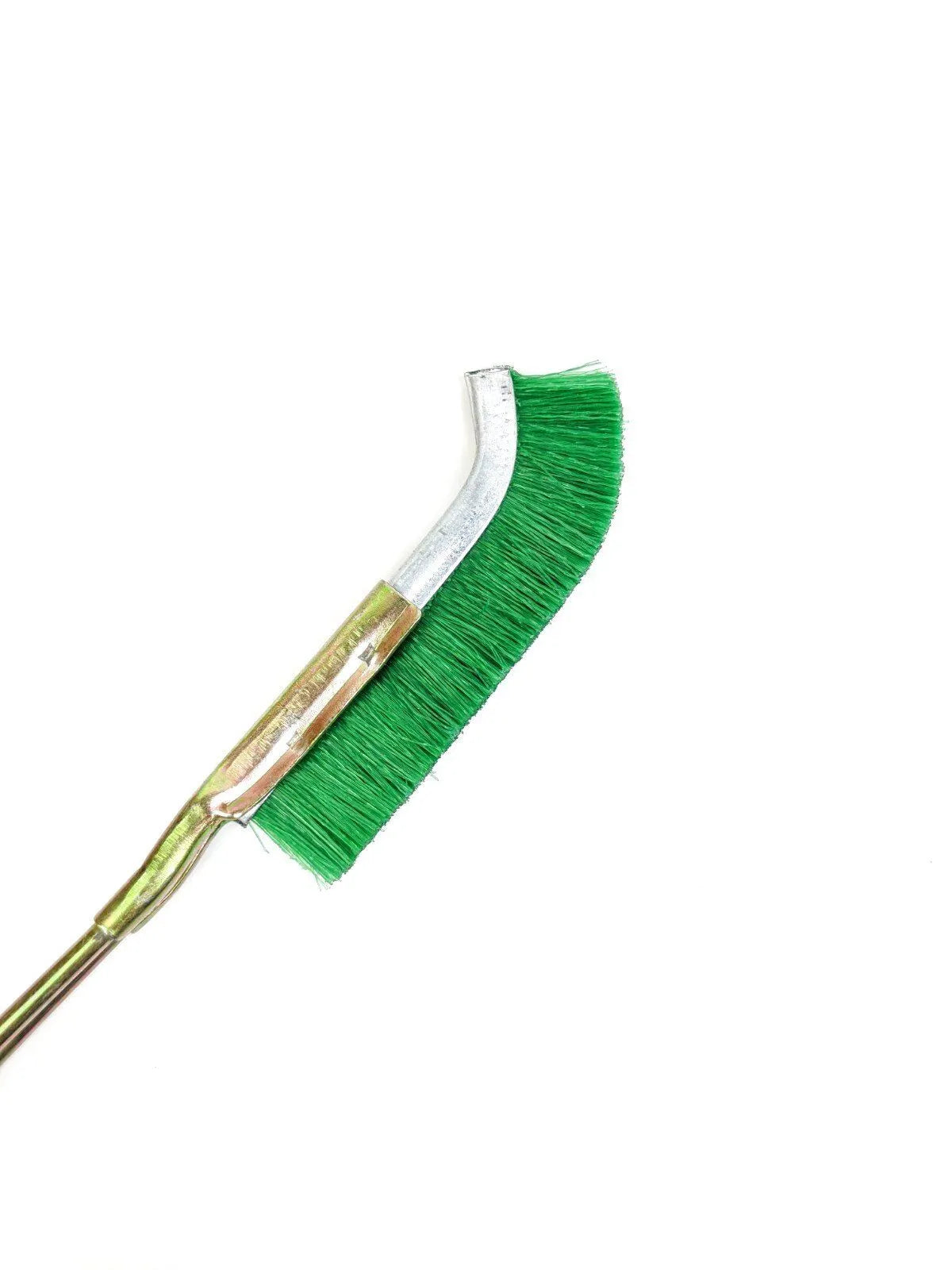 Green elbow nylon wire brush with metal handle for rust removal