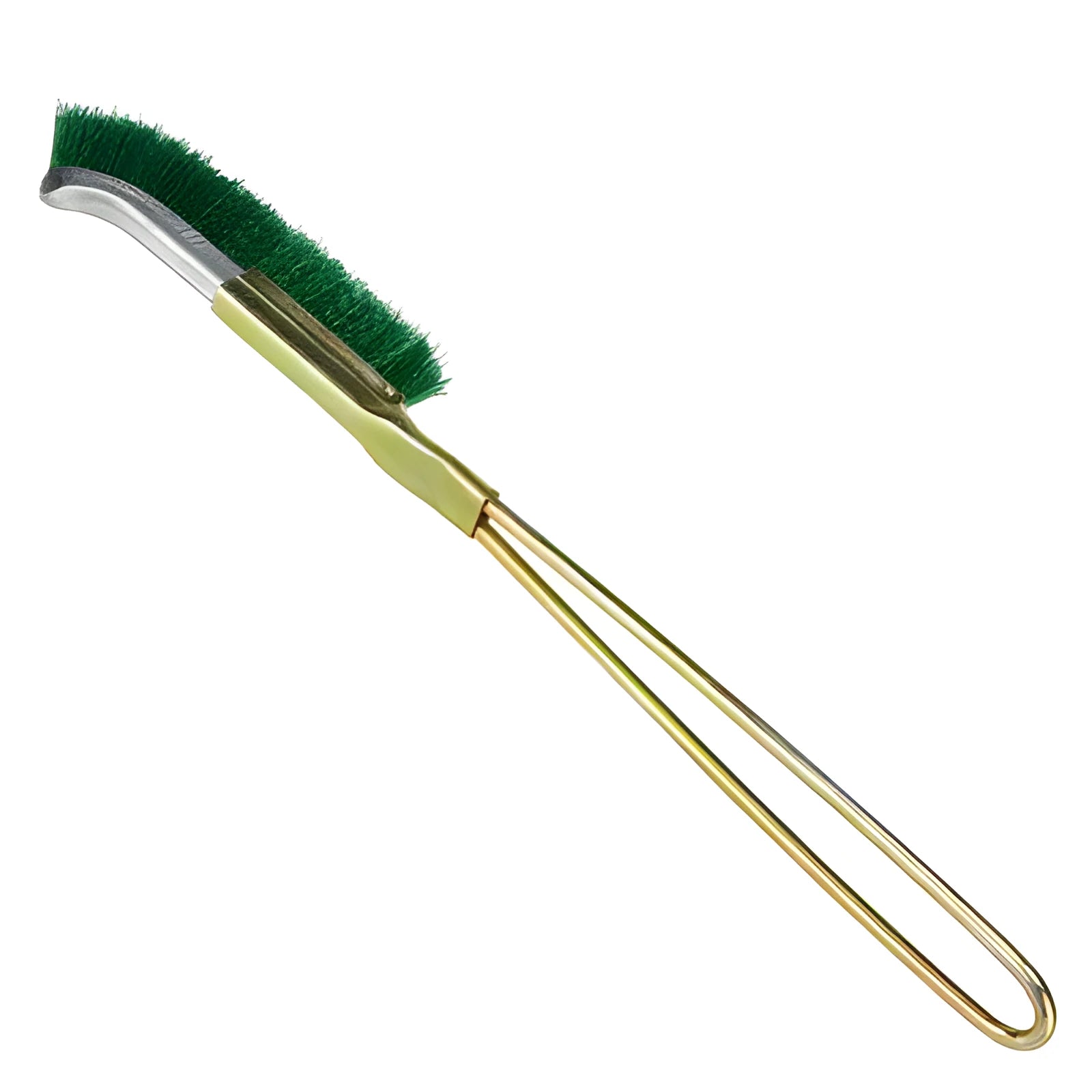 Green elbow nylon wire brush with metal handle for rust removal
