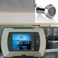 Wireless digital door peephole viewer with LCD screen and outdoor camera for DIY installation.