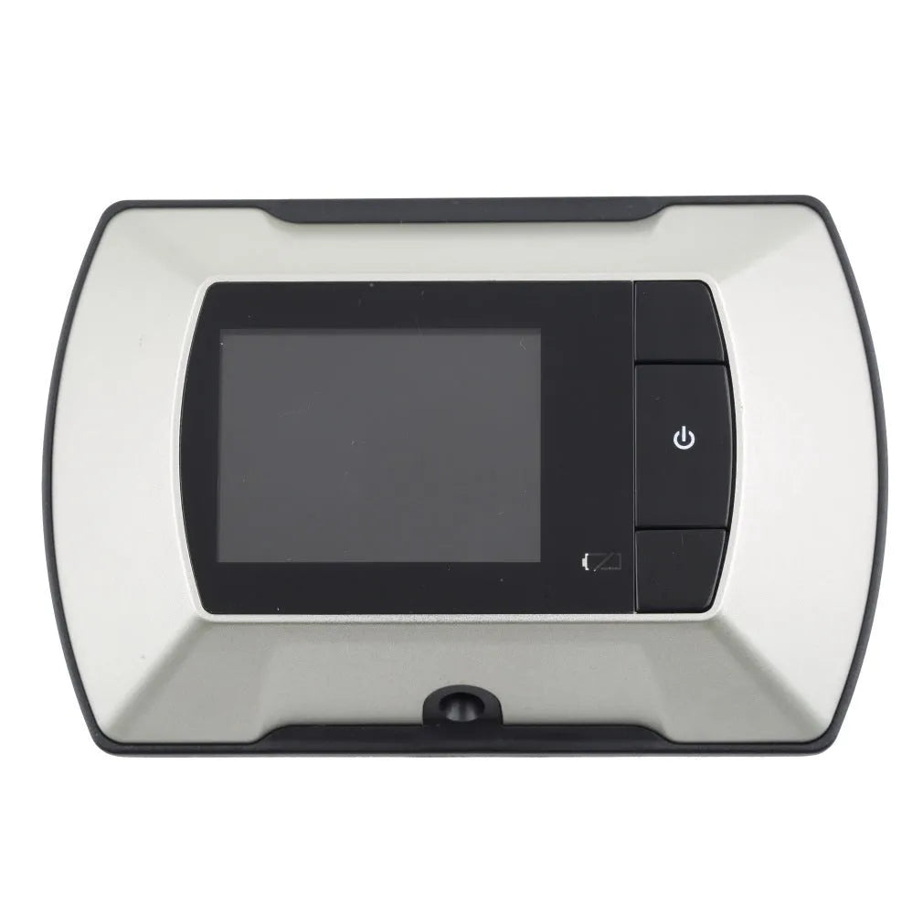Wireless digital door peephole viewer with LCD screen and outdoor camera for DIY installation.