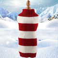 Wool twisted rope style dog sweater shown in multiple colours and sizes for small pets.