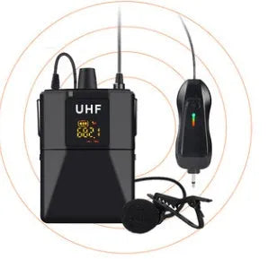 Black Little Bee X3 wireless lavalier microphone with clip for clothing.