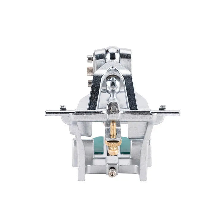 Korean dental articulator showing three adjustable settings and plastic construction