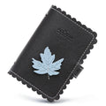 Anti-degaussing card holder with animal pattern in compact design for women, black colour with bunny style