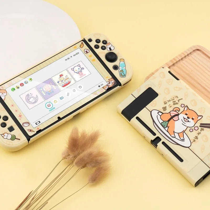 Sea Otter protective shell case for Nintendo Switch and NS Lite with silicone grip and PC hard cover