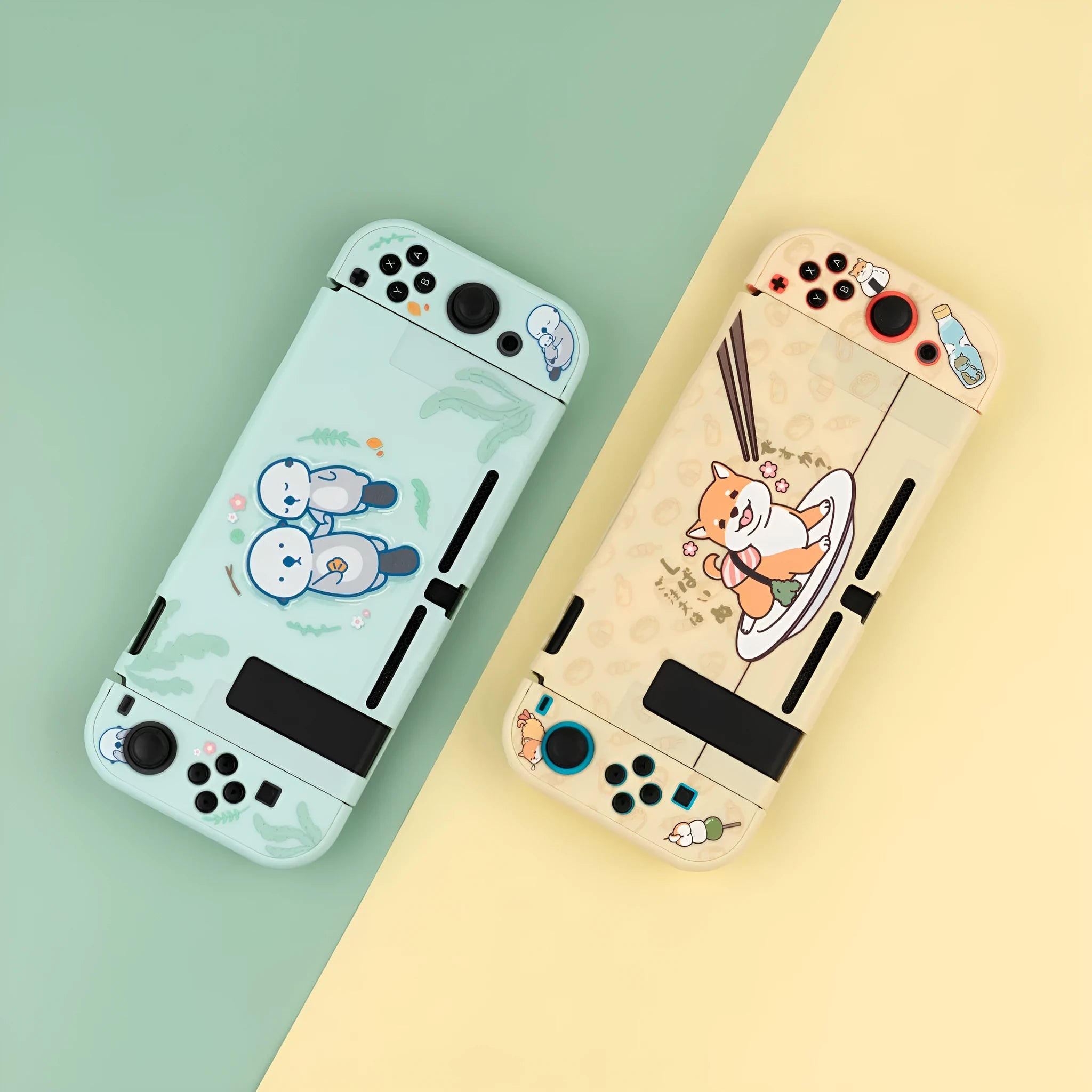 Sea Otter protective shell case for Nintendo Switch and NS Lite with silicone grip and PC hard cover