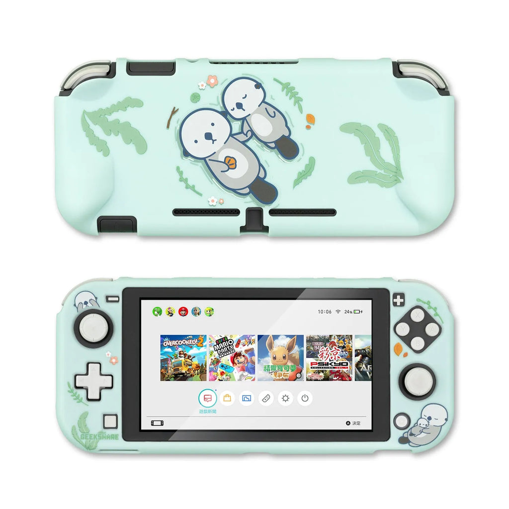 Sea Otter protective shell case for Nintendo Switch and NS Lite with silicone grip and PC hard cover