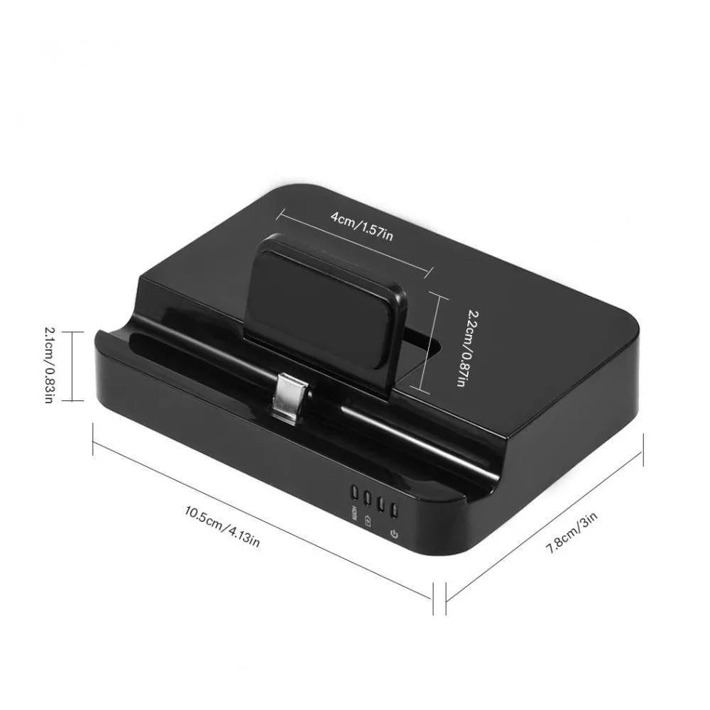 Black mobile phone to HD converter with USB-C and HDMI ports for 4K video output