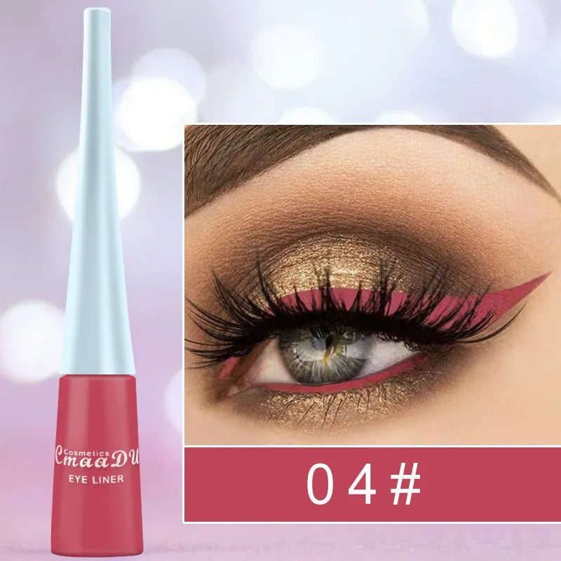 17 Colour matte liquid eyeliner pens in assorted shades including black, pink, and blue