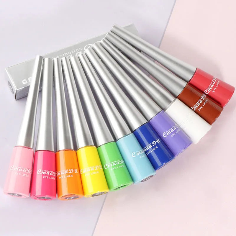 17 Colour matte liquid eyeliner pens in assorted shades including black, pink, and blue